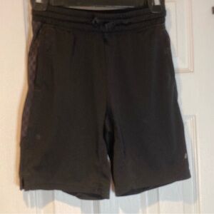 Russell Youth Boys Black Athletic Shorts with Pockets and side detail pattern